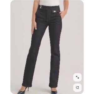 EUC White House Black Market High Rise Toggle Jeans Bootcut 10